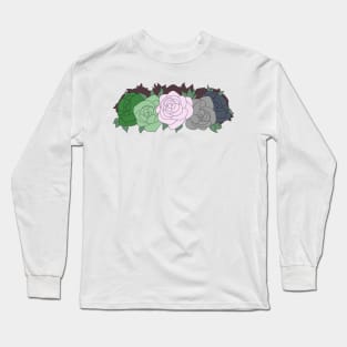 Aromantic Pride Flower Crown Long Sleeve T-Shirt